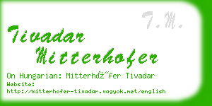 tivadar mitterhofer business card